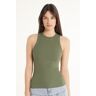 Tezenis Top Alças Remador Algodão Canelado Mulher Verde Tamaño M