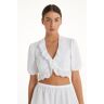 Tezenis Top Curto Manga Curta Efeito Enrugado Mulher Branco Tamaño L