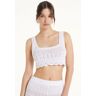 Tezenis Crop Top com Trabalhado Crochet Mulher Branco Tamaño S