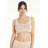 Tezenis Crop Top com Trabalhado Crochet Mulher Natural Tamaño M