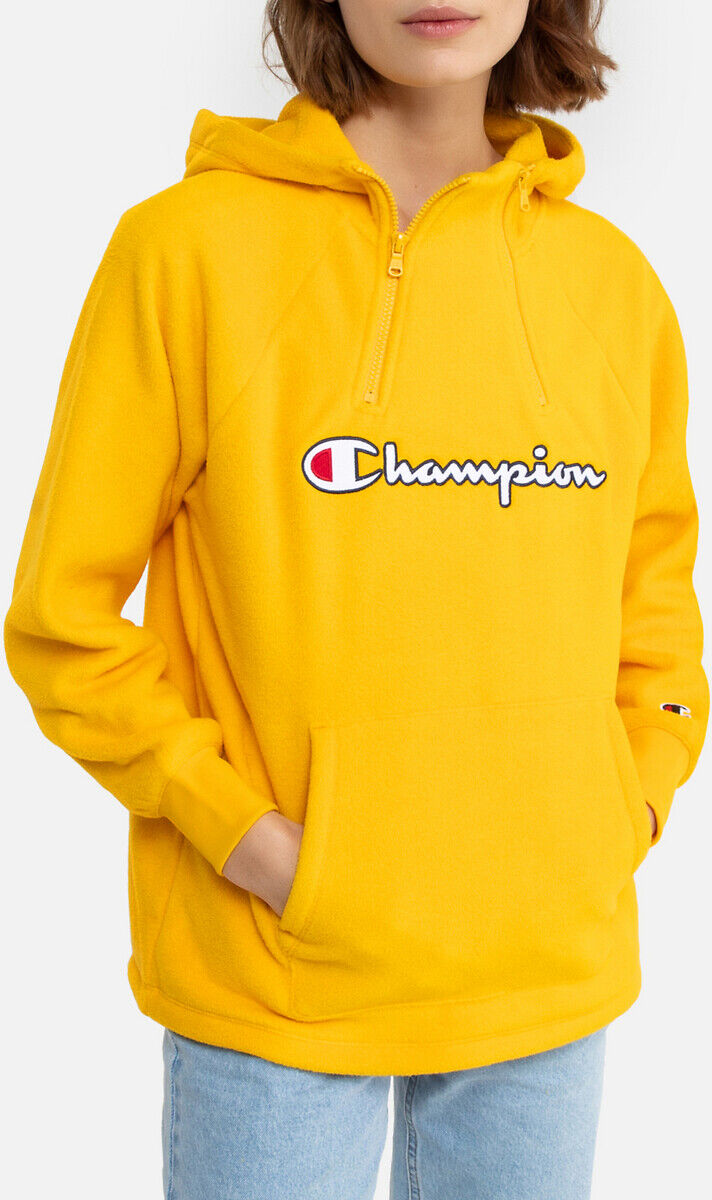 Champion Casaco polar com capuz, fecho, bolso central   Amarelo