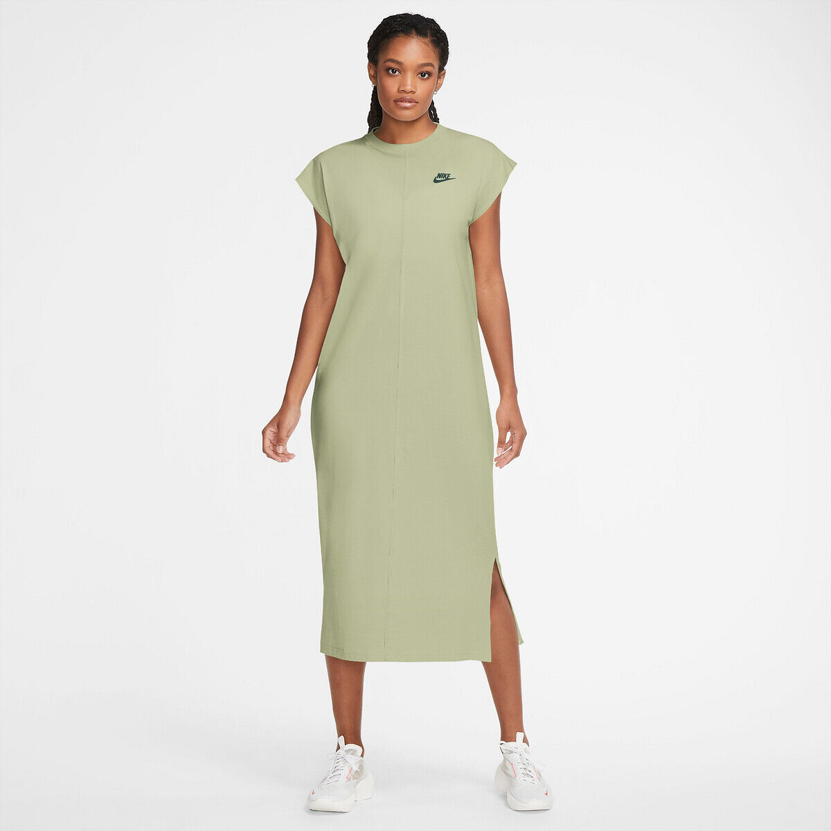 Nike Vestido direito de mangas curtas   verde amêndoa