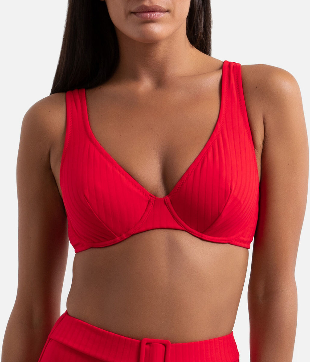 La Redoute Collections Soutien de biquíni, modelo triângulo   Vermelho