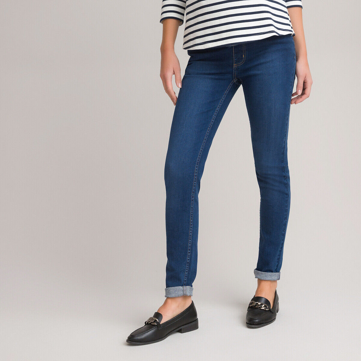 La Redoute Collections Jeans skinny para grávida, algodão bio   Stone