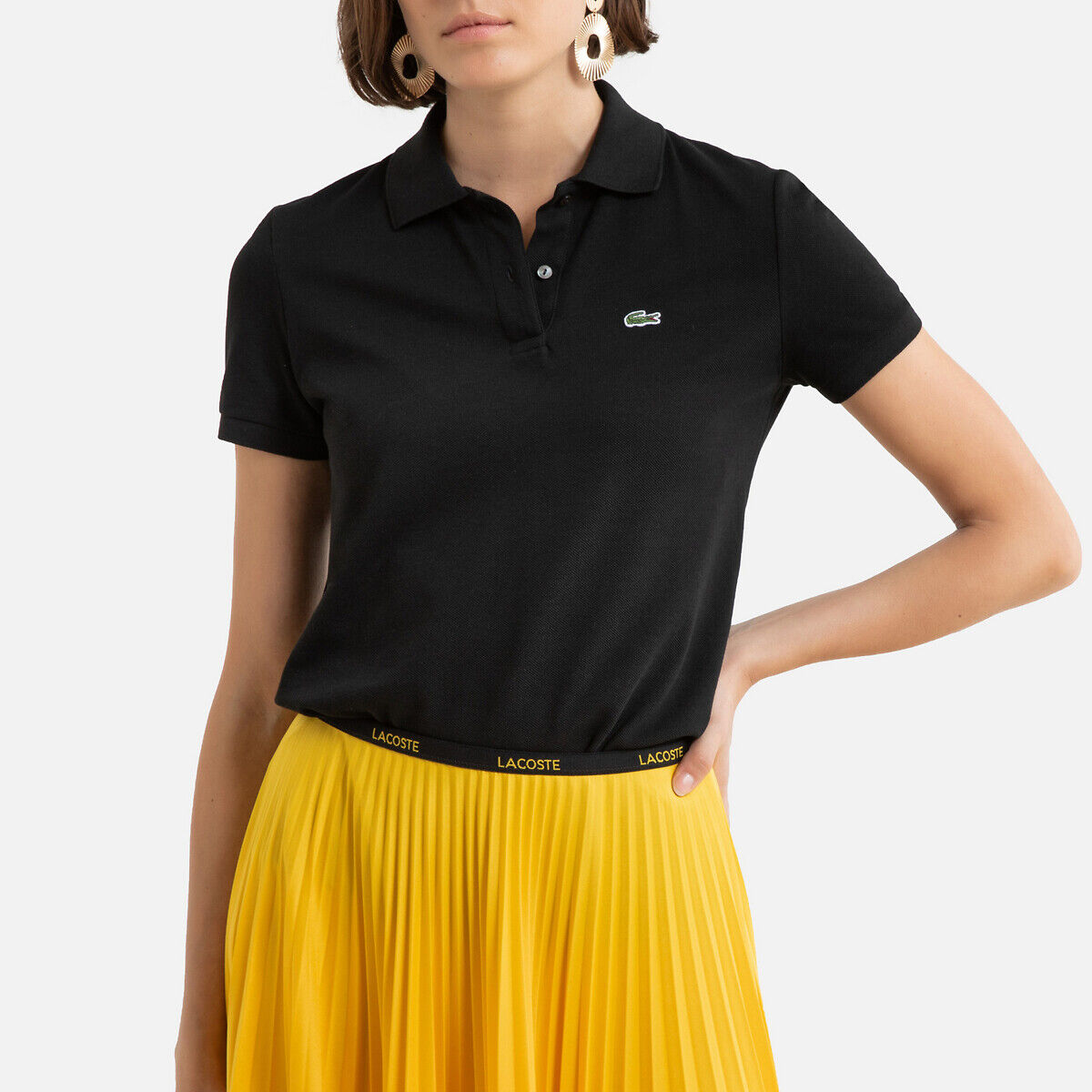 Lacoste Polo regular em algodão suave   Preto