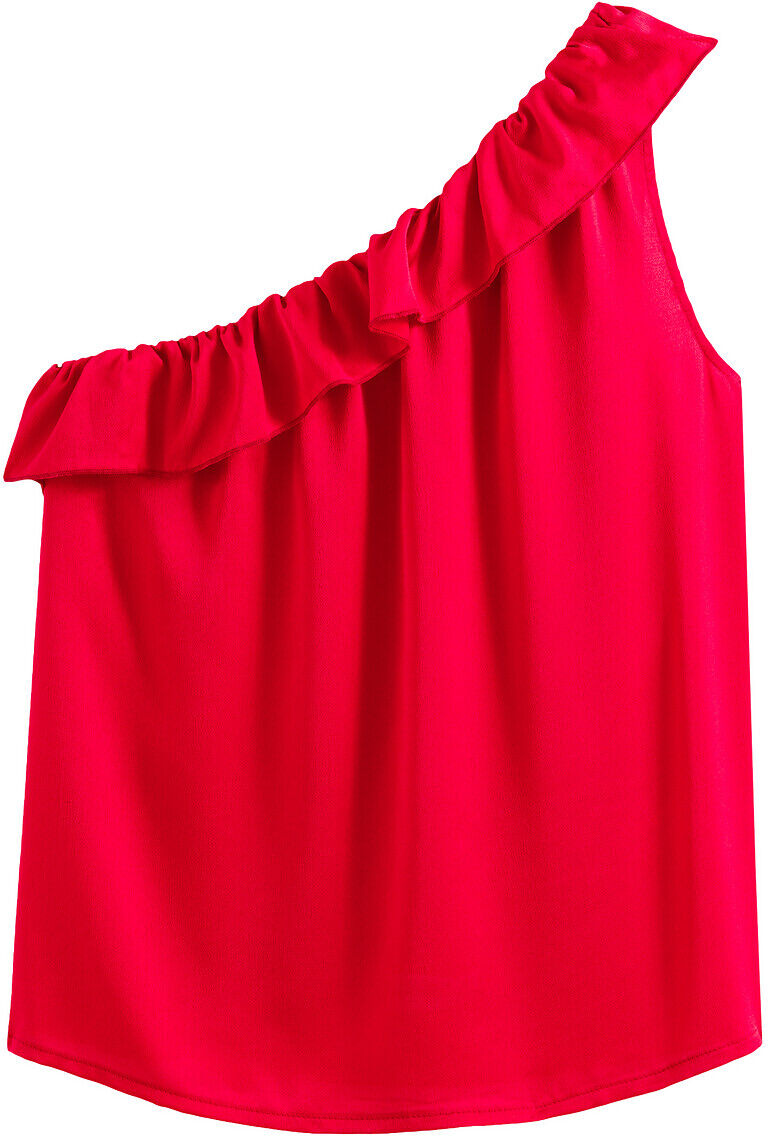 La Redoute Collections Top assimétrico com folho   Vermelho