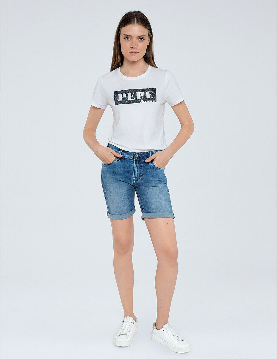 Pepe Jeans Calções com dobra, Poppy   stone escuro