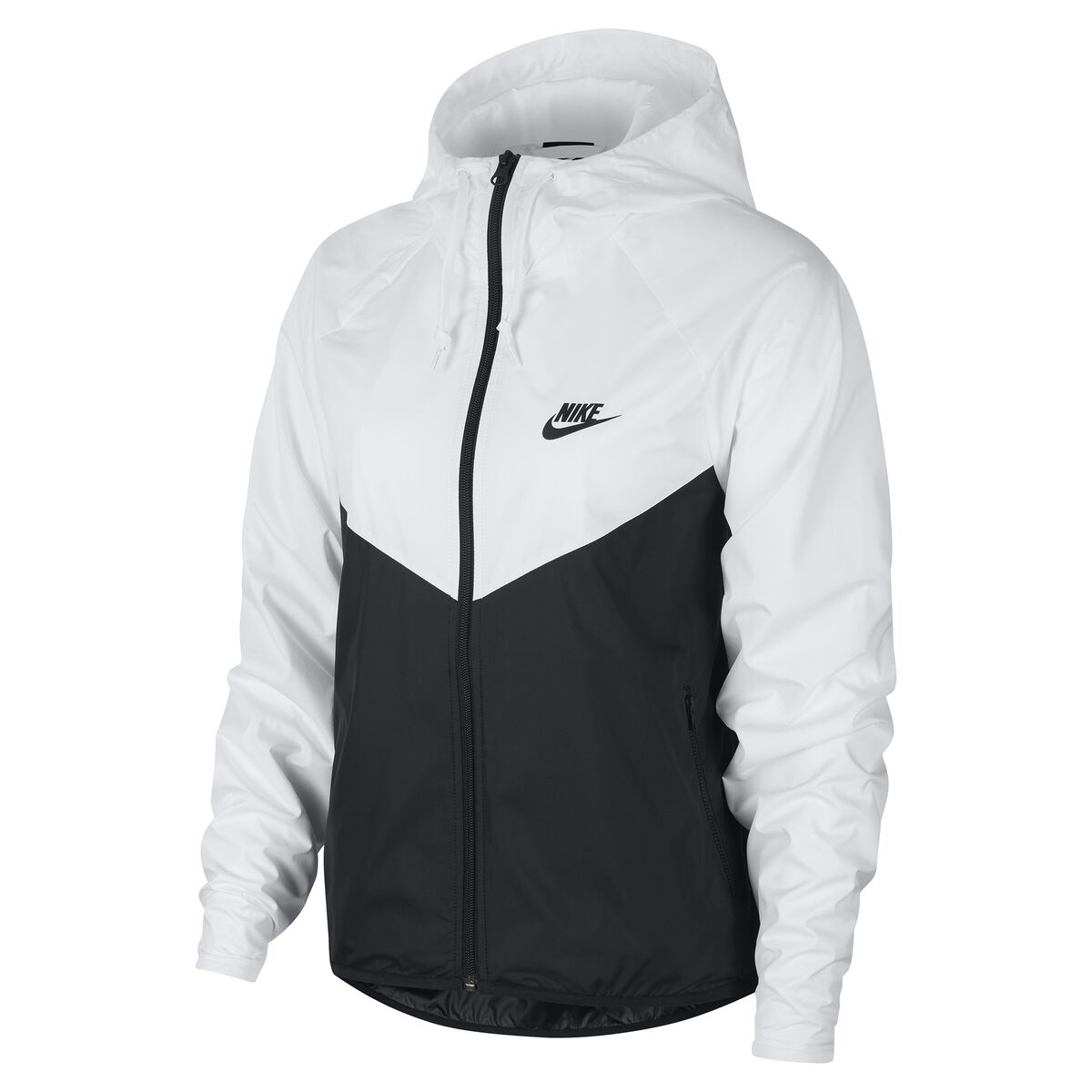 Nike Corta-vento bicolor Windrunner jacket, com capuz   Preto/Branco