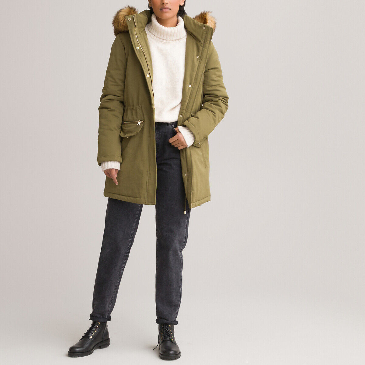 La Redoute Collections Parka com capuz   Caqui