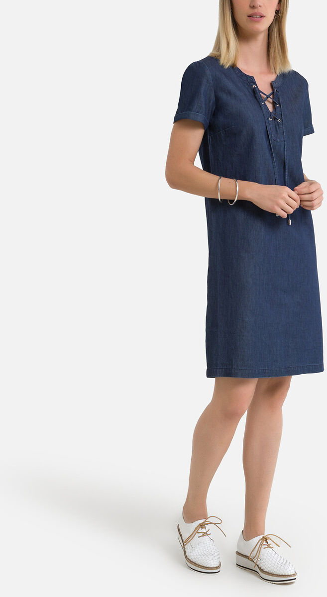 Anne Weyburn Vestido direito, mangas curtas   Azul Brut