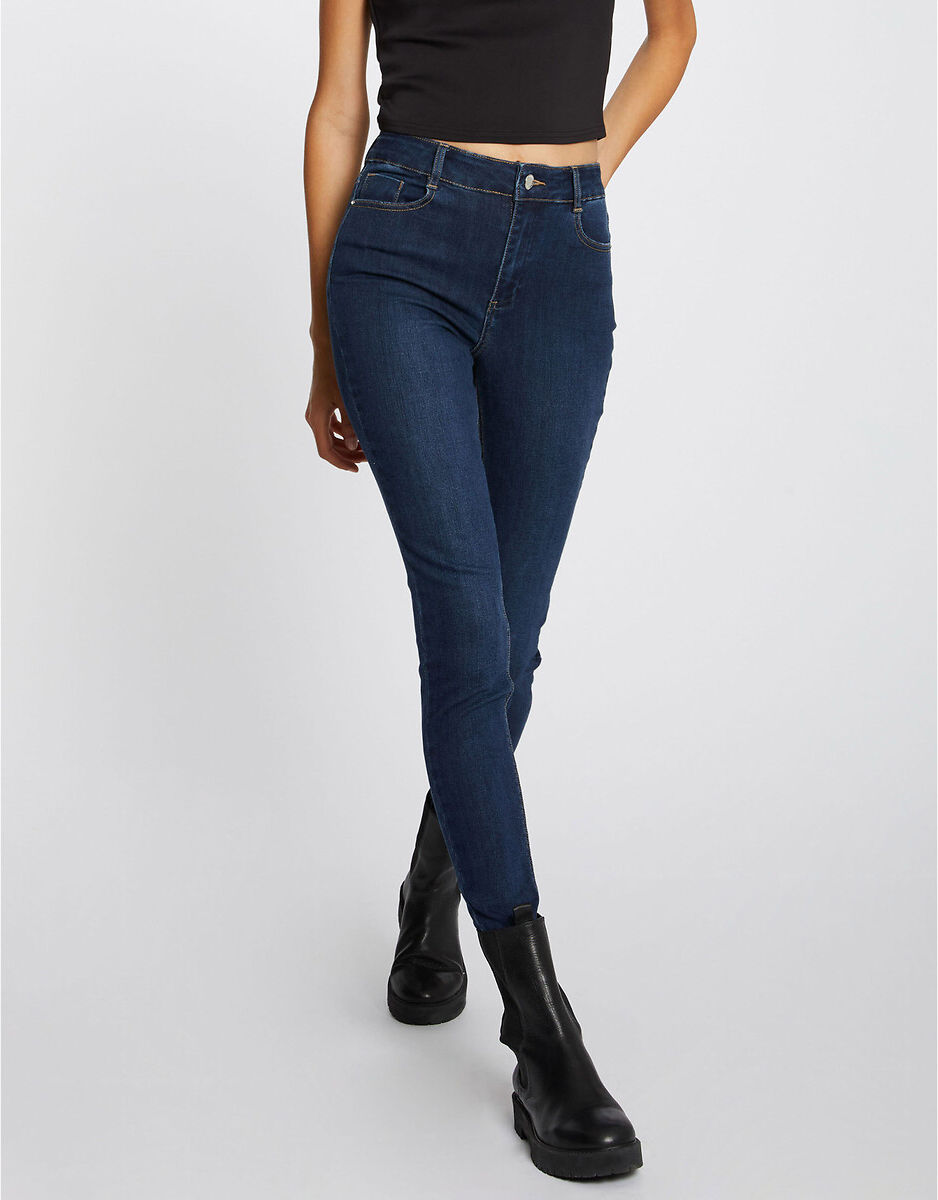 Morgan Jeans skinny, cintura subida   Azul Brut