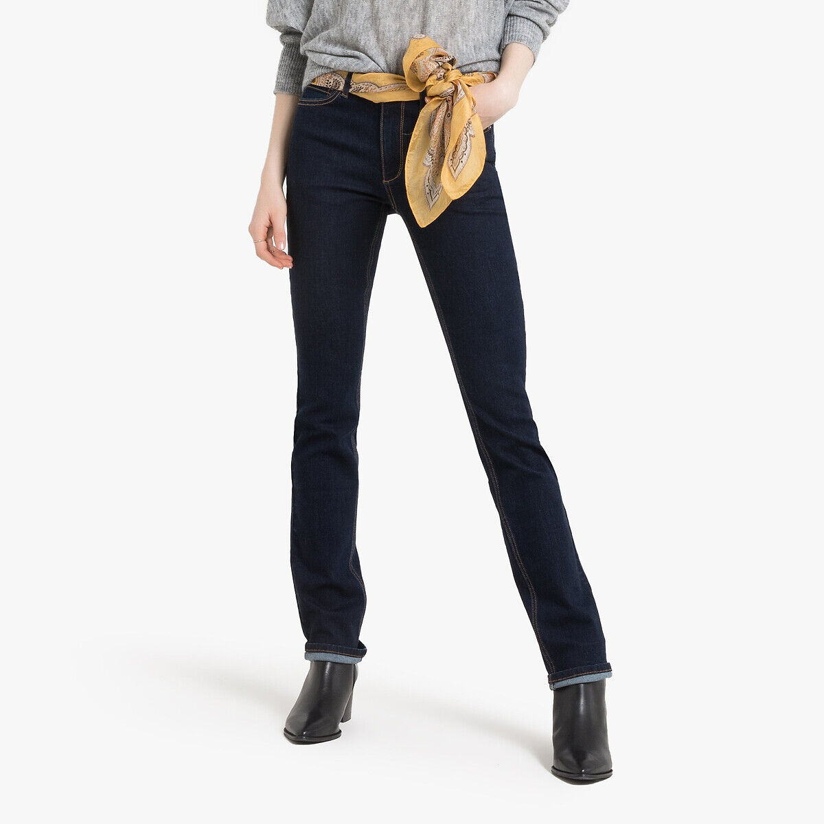 La Redoute Collections Jeans direitos, push-up   brut