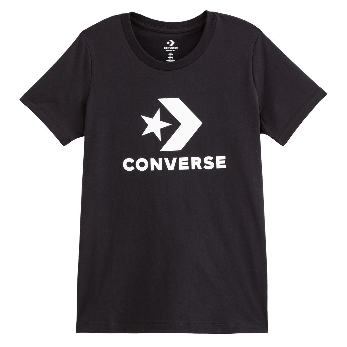 Converse T-shirt Star Chevron Tee, puro algodão   Preto