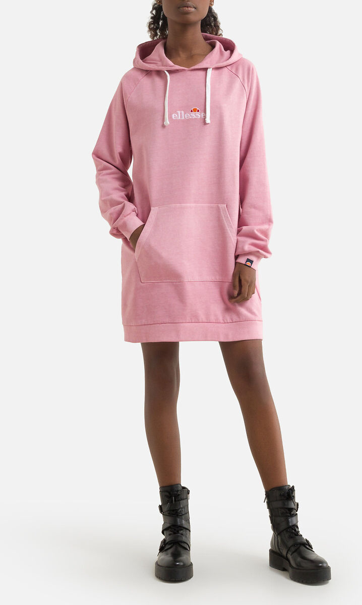 Ellesse Vestido tipo sweat com capuz   rosa