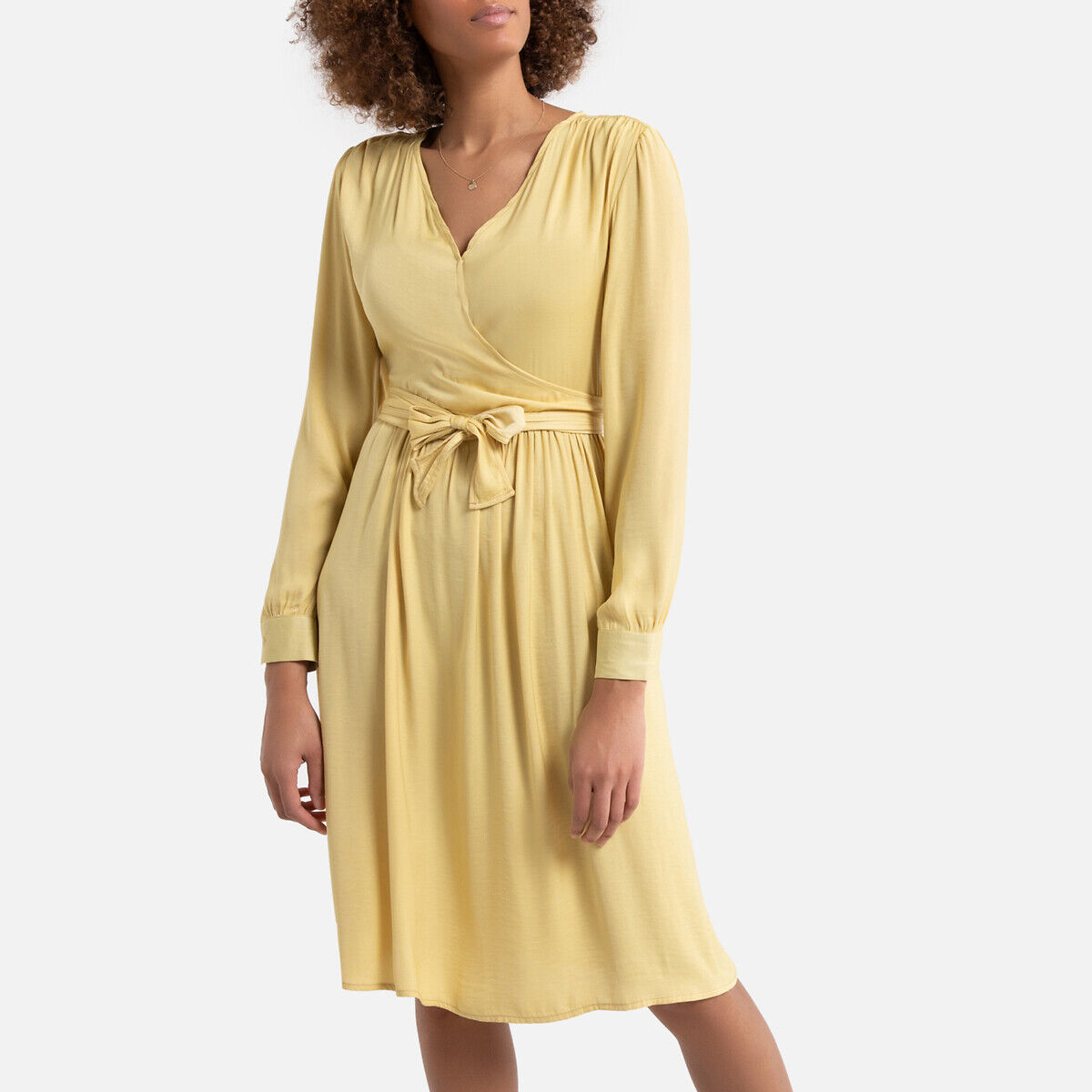 La Redoute Collections Vestido com corte envelope   Amarelo