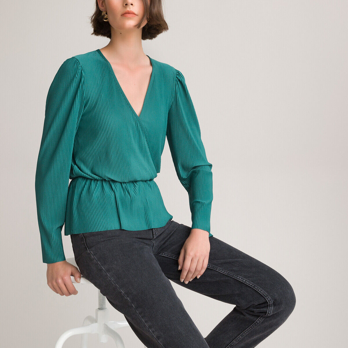 La Redoute Collections Camisola com efeito traçado   Verde-escuro