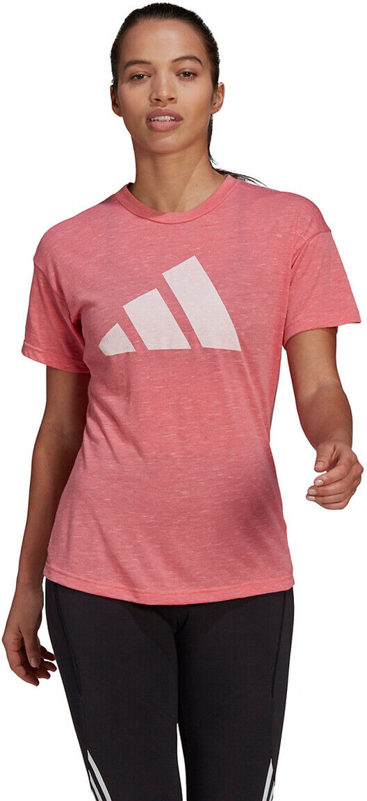 Adidas Performance T-shirt de mangas curtas, gola redonda, com motivo   rosa