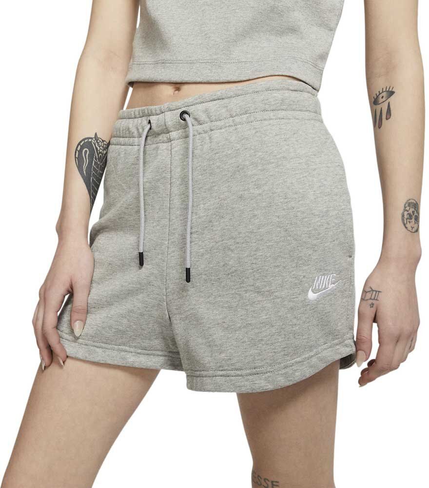 Nike Calça Shorts Sportswear Essential French Terry S Dk Grey Heather / White