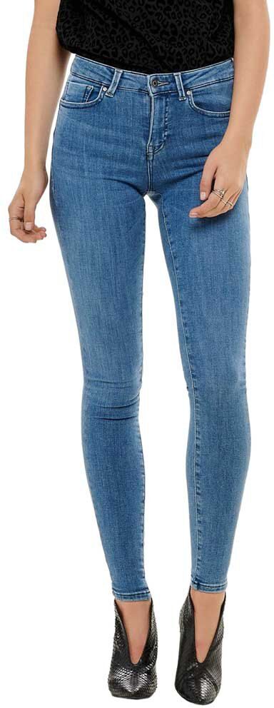 Only Jeans Power Mid Waist Push Up Skinny Rea2981k L Light Blue Denim