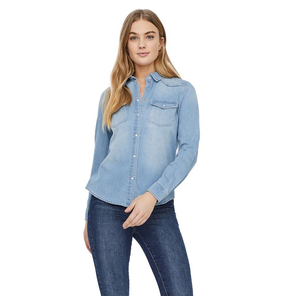 Vero Moda Maria Denim Slim Mix S Light Blue Denim / Birch Stitch