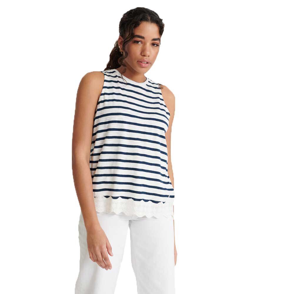 Superdry Camiseta Sem Mangas Lace Mix 2XS Navy Stripe