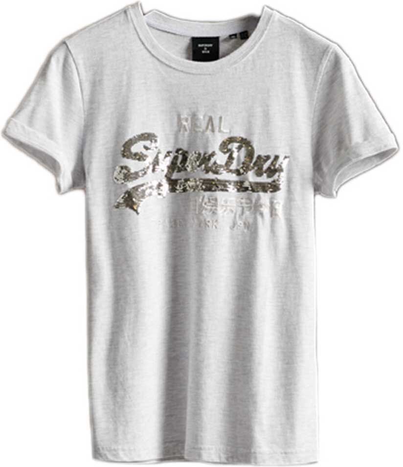 Superdry Camiseta Manga Curta Vintage Logo Sequin XL Ice Marl