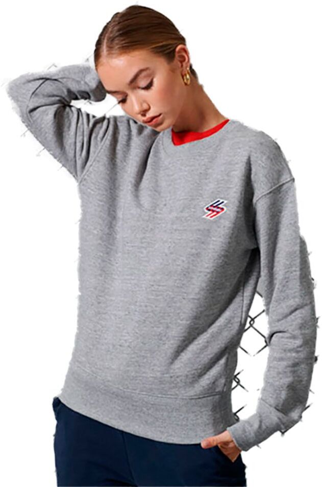 Superdry Suéter Sportstyle Crew M Grey Slub Grindle