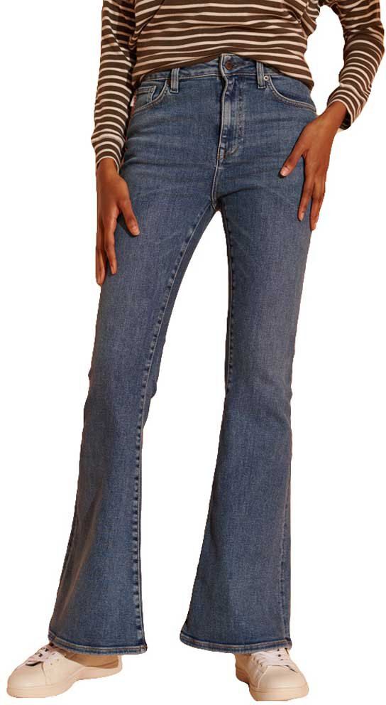 Superdry Jeans High Rise Skinny Flare 28 Dark Indigo Aged