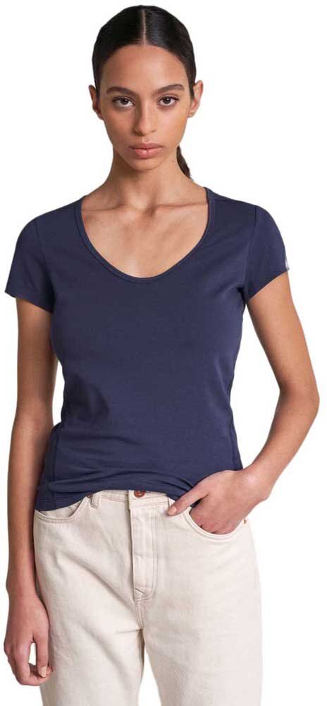 Salsa Jeans Camiseta De Manga Curta Timeless Round Neck Lyocell M Blue