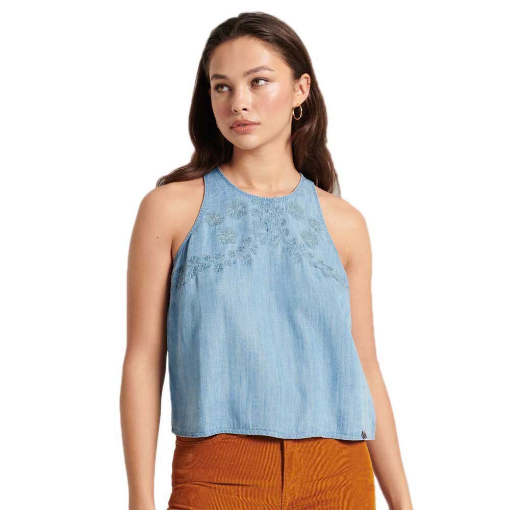 Superdry Embroidered Cami S Light Wash