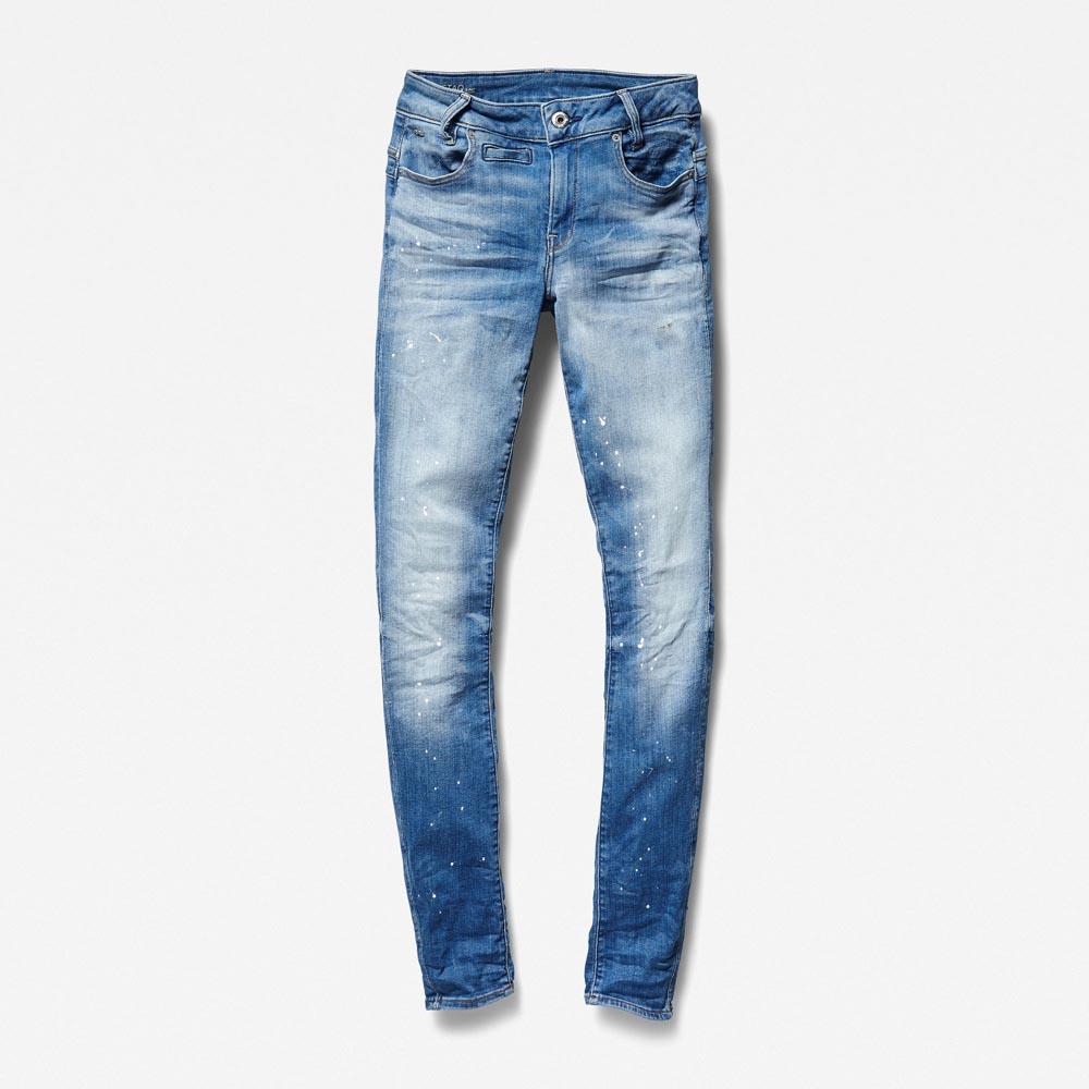 G-star Jeans D-staq 5 Pockets Mid Waist Skinny 25 Medium Aged Painted