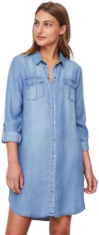 Vero Moda Vestido Silla Short S Light Blue Denim