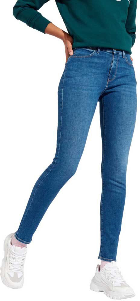 Wrangler Jeans High Rise Skinny 30 Mid Indigo