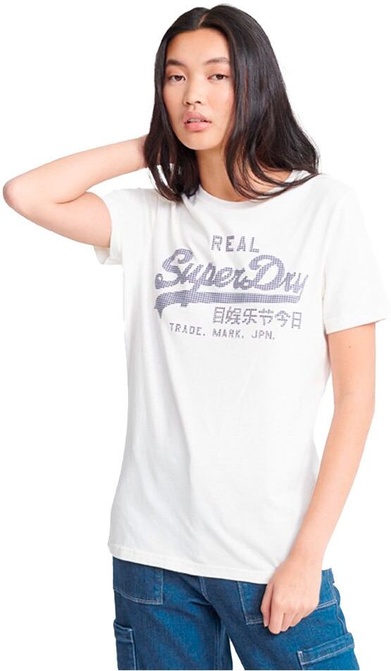 Superdry Camiseta Manga Curta Vintage Logo Gingham S Chalk White