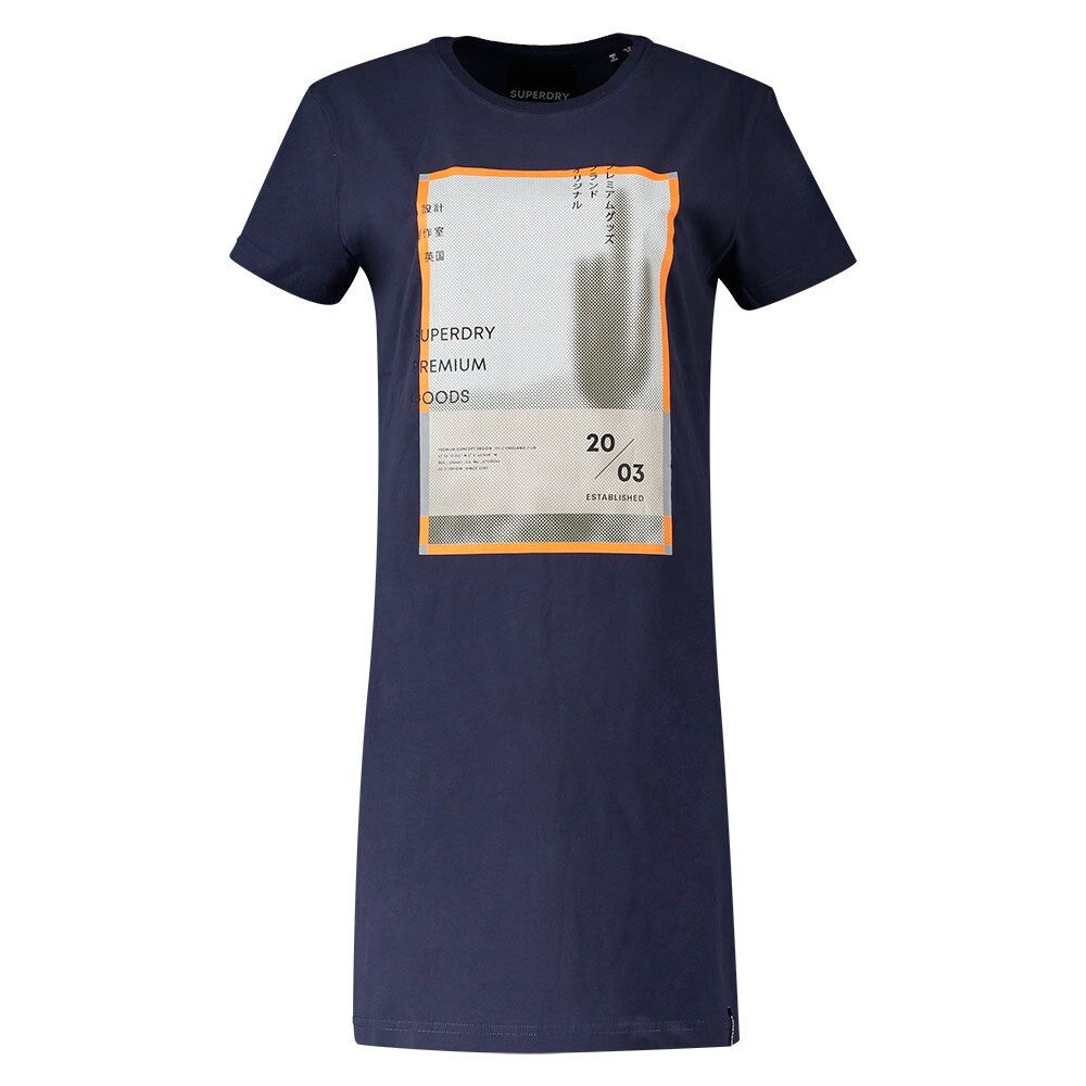 Superdry Vestido Curto Desert Graphic XS Atlantic Navy