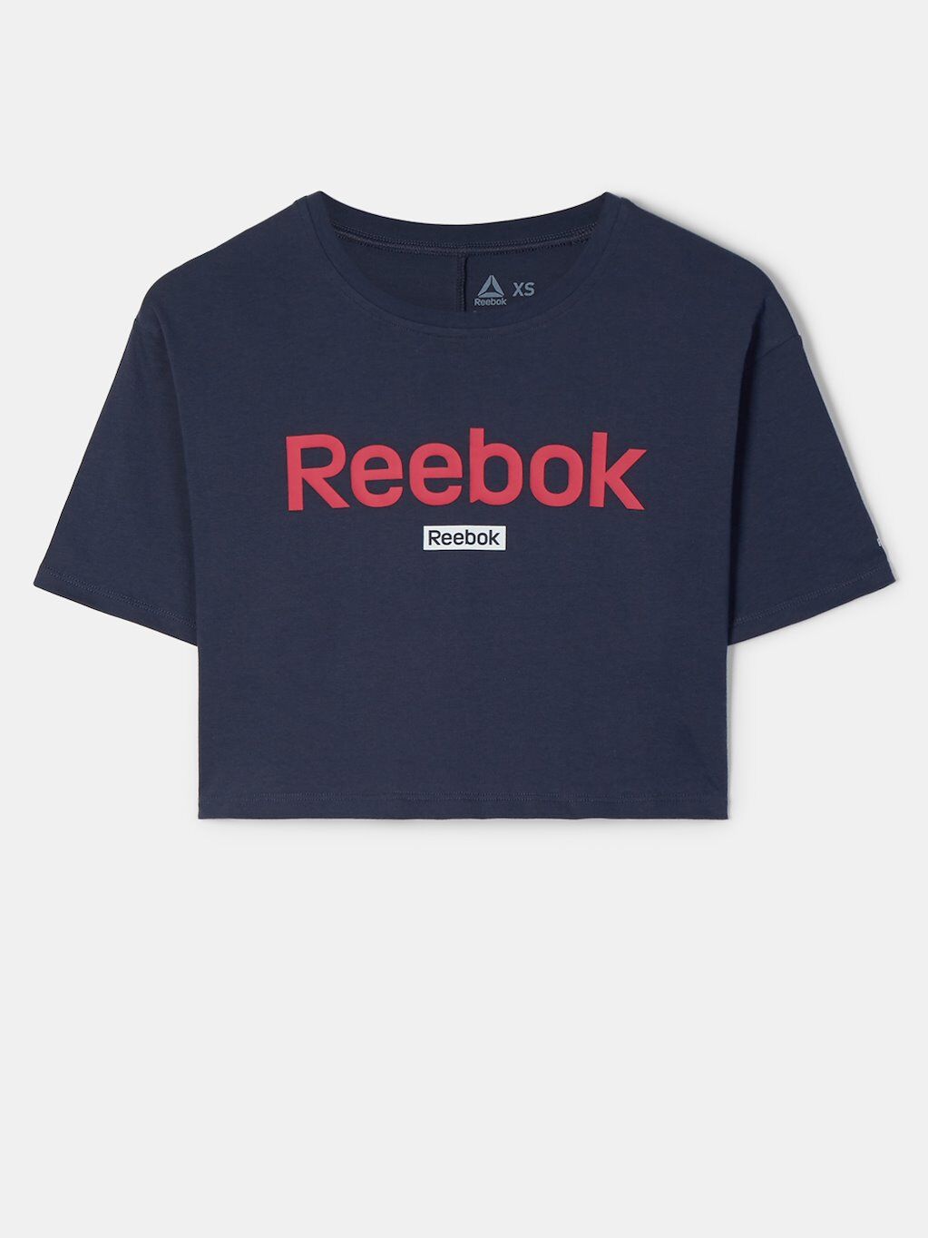Reebok T-Shirts Reebok Linear Logo Crop - Marinho/Vermelho - Mulher