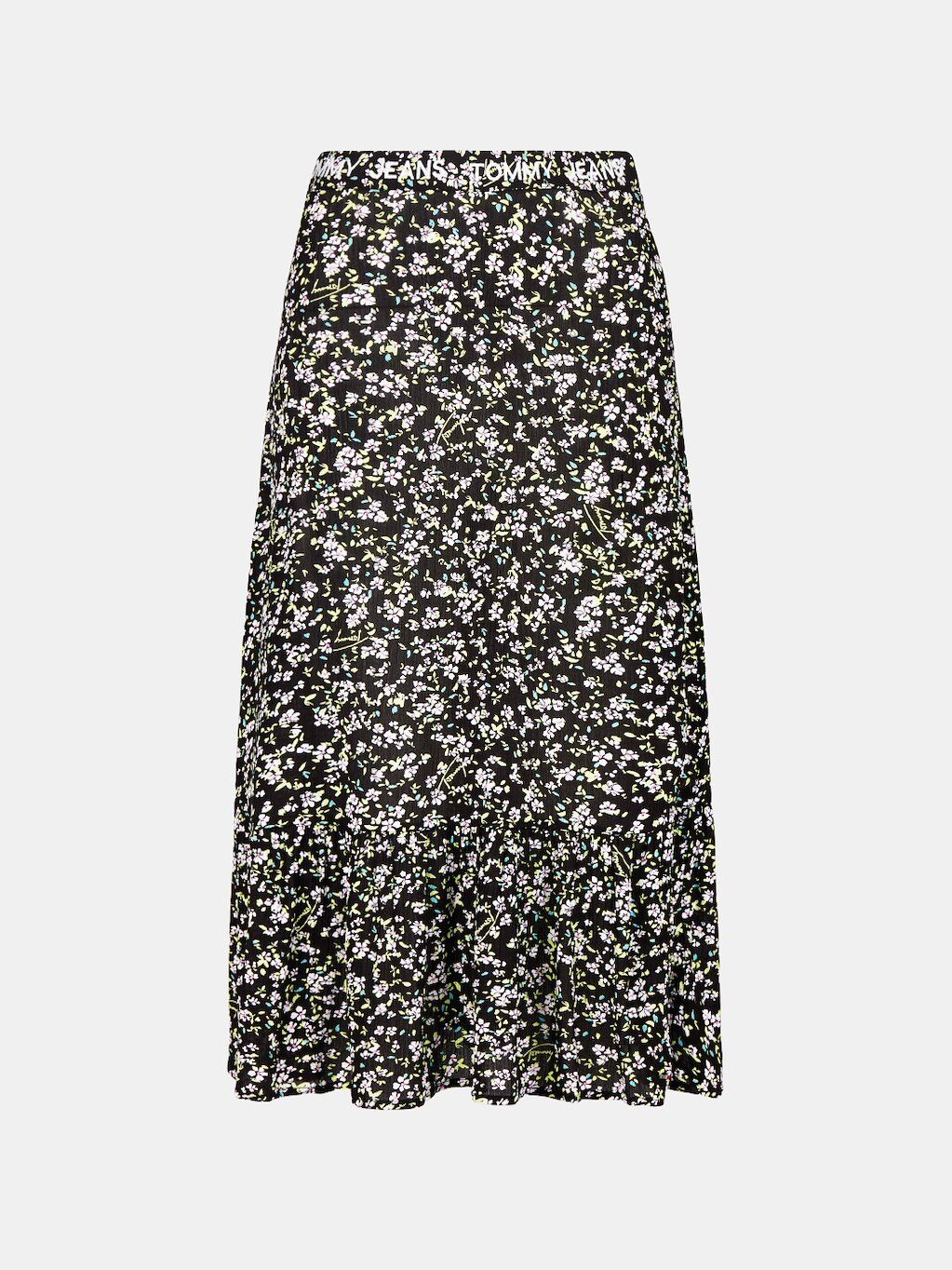 Tommy Jeans Saias Tommy Jeans Tiered Floral Midi - Preto/Flores coloridas - Mulher