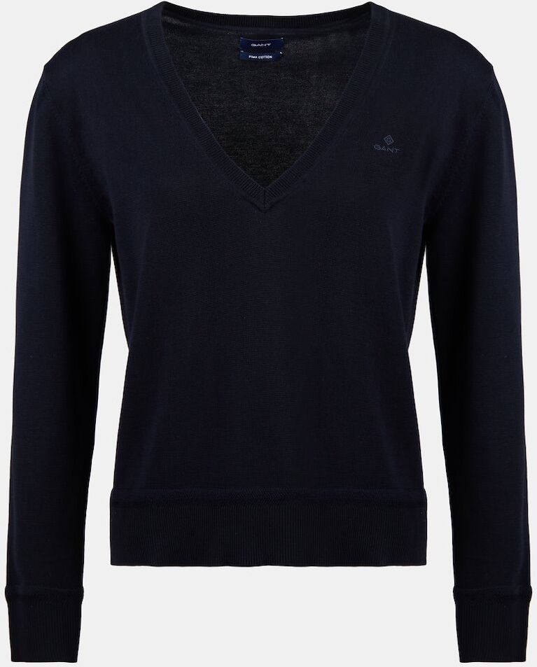 Gant Sweatshirts Gant Light Cotton V Neck - Marinho - Mulher