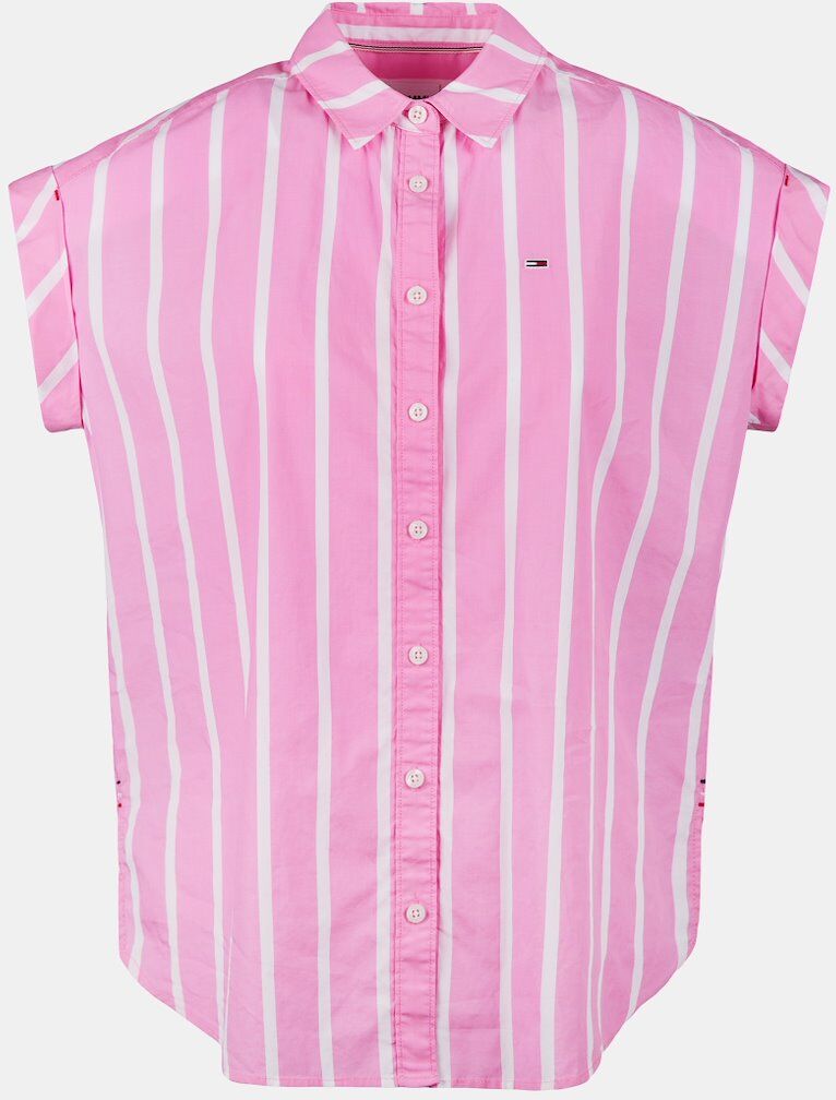 Tommy Jeans Camisas Tommy Jeans Relaxed Stripe - Rosa/Branco - Mulher