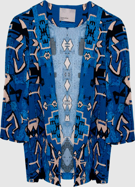 Vero Moda Super Easy 3/4 Blazer Print Azul