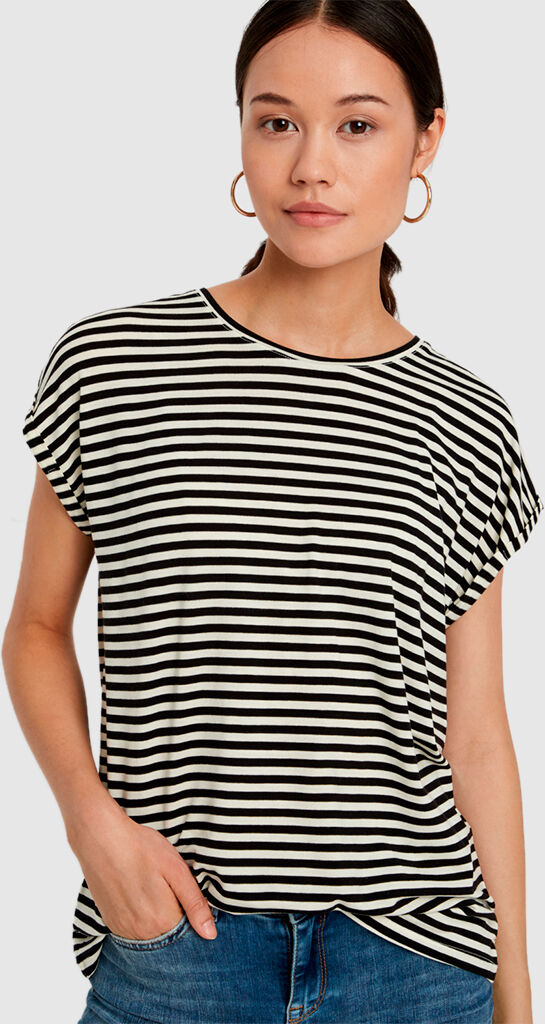 Vero Moda T-Shirt Mulher Ava Vero Moda Riscas pretas