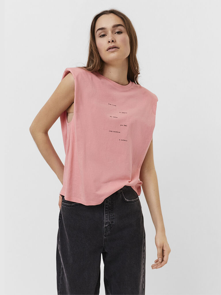 Vero Moda T-Shirt Mulher Hollie Vero Moda Rosa