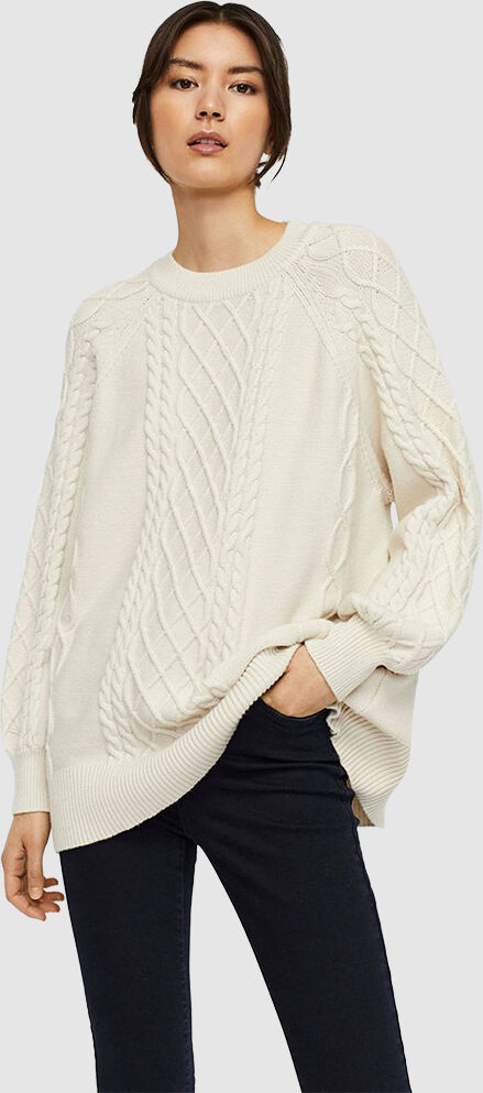 Vero Moda Malha Mulher Row Oversize Vero Moda Creme