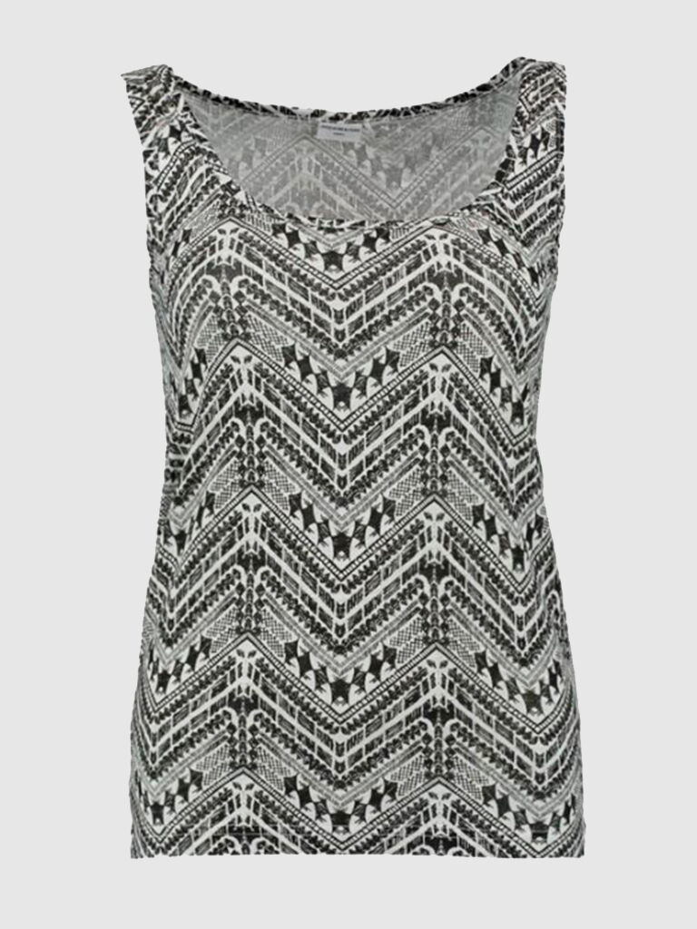 Jacqueline de Yong Jdypisa Print Tank Top Jrs Preto c/ branco