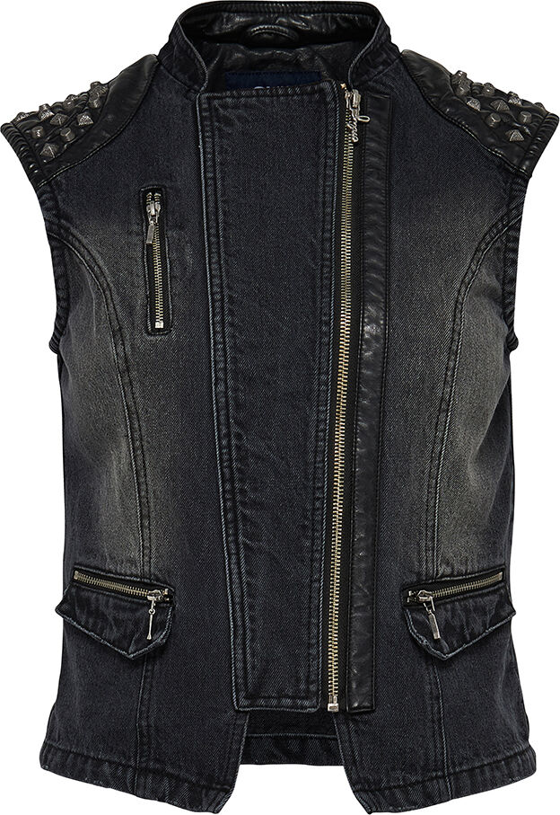 Only Randy Biker Dnm Waistcoat Gua6020 Preto