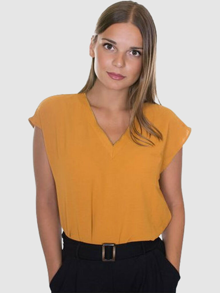 Only Blusa Mulher Mette Only Mostarda