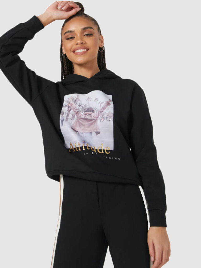 Only Sweatshirt Mulher Bloom Only Preto