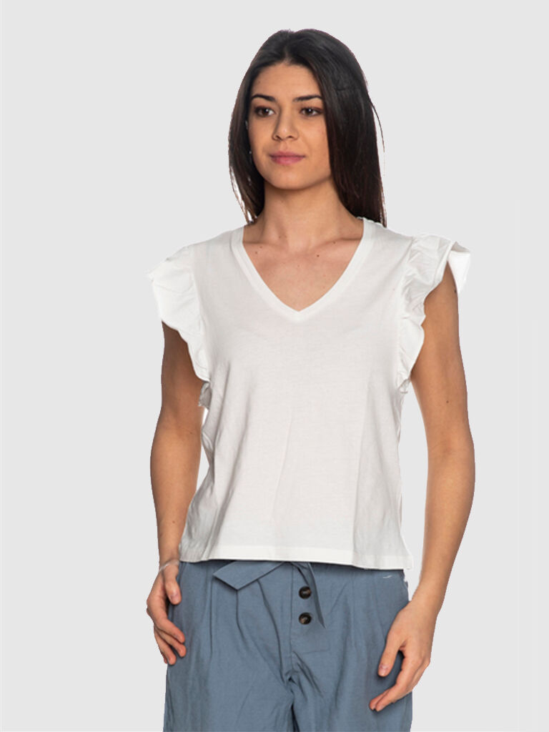 Only T-Shirt Mulher Lucilla Only Branco