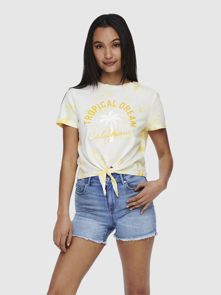 Only T-Shirt Mulher Taylor Only Amarelo