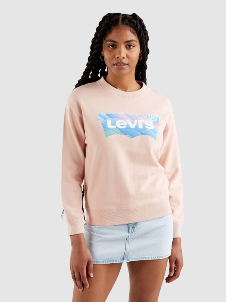 Levis Sweatshirt Mulher Standard Graphic Crew Neck Levis Rosa